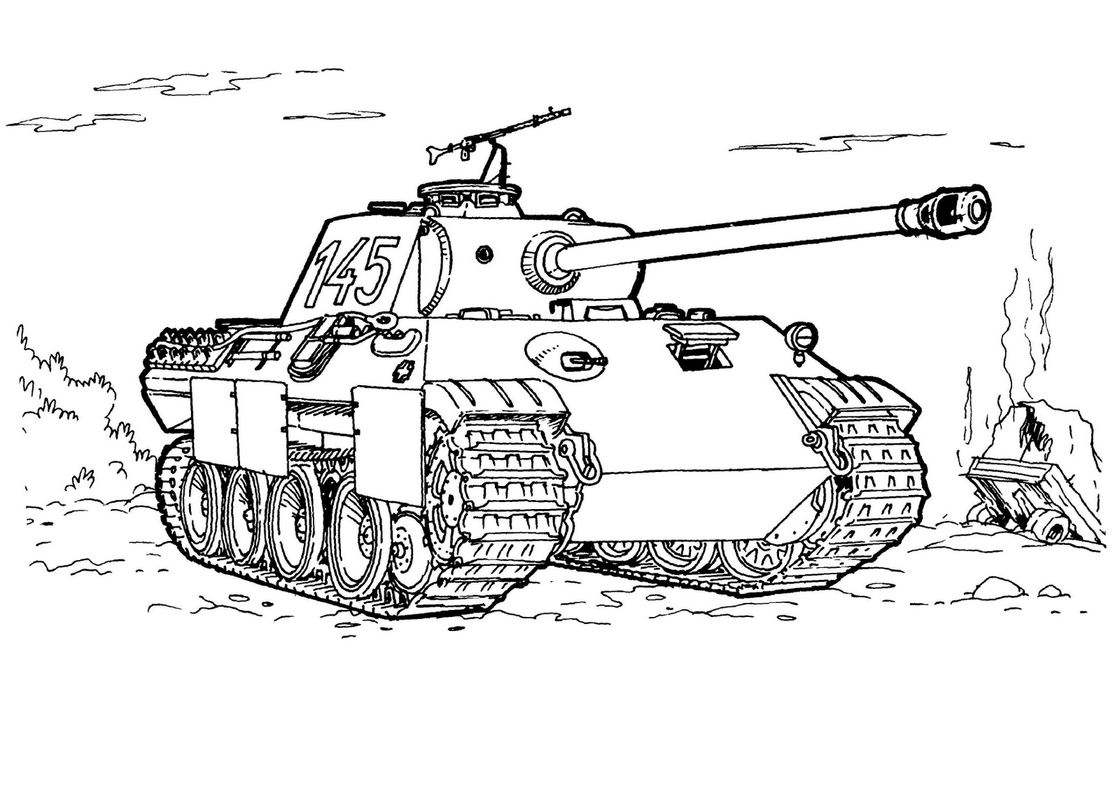 Dessin à colorier: Tank (Transport) #138003 - Coloriages à Imprimer Gratuits