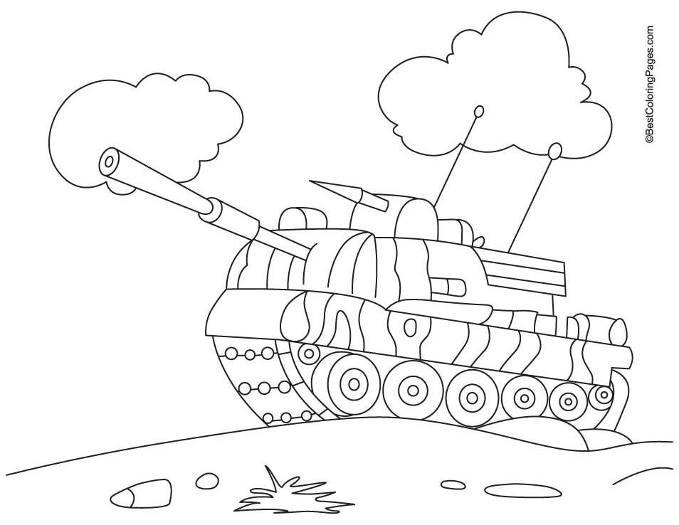 Dessin à colorier: Tank (Transport) #138088 - Coloriages à Imprimer Gratuits