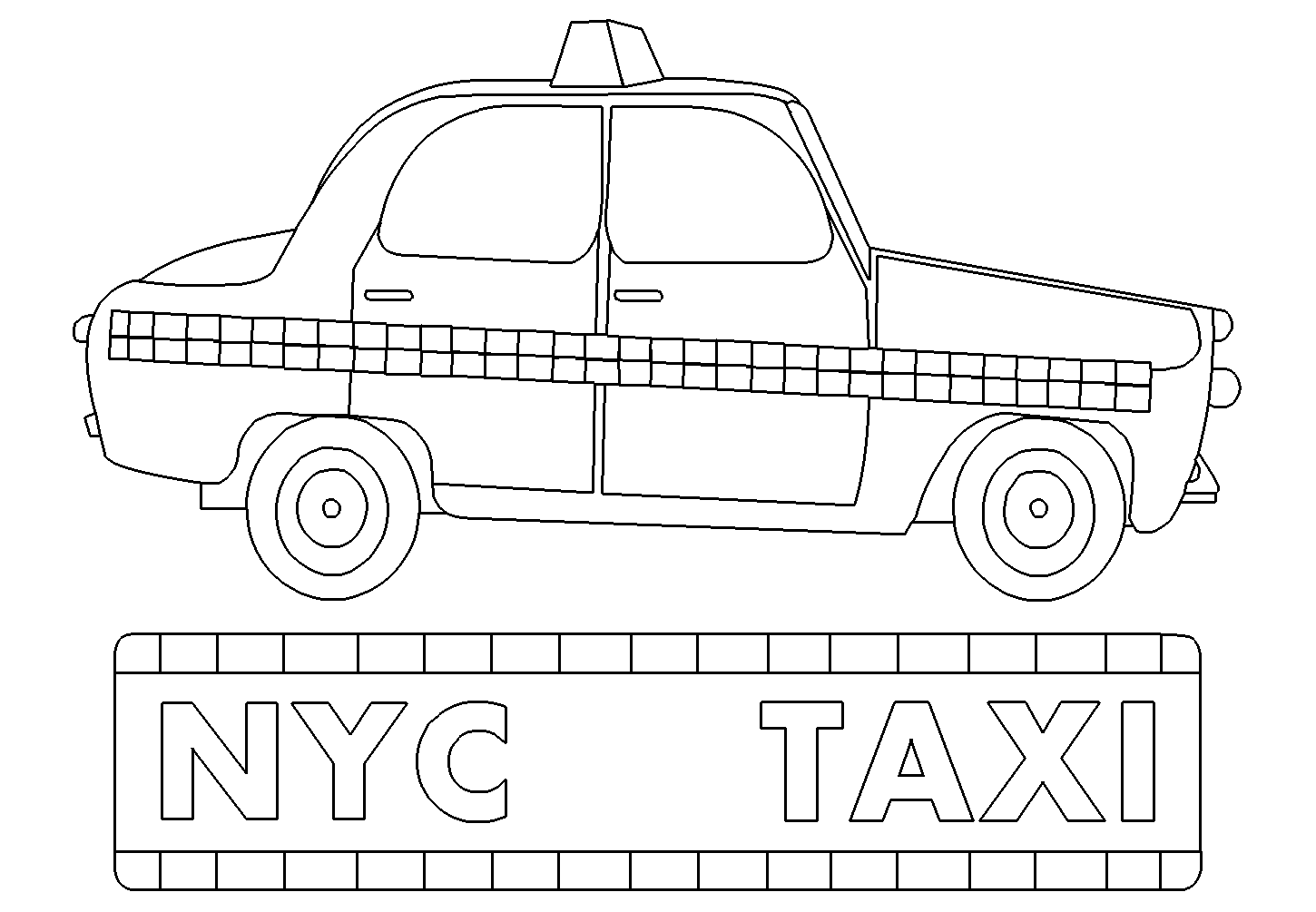 Dessin à colorier: Taxi (Transport) #137201 - Coloriages à Imprimer Gratuits