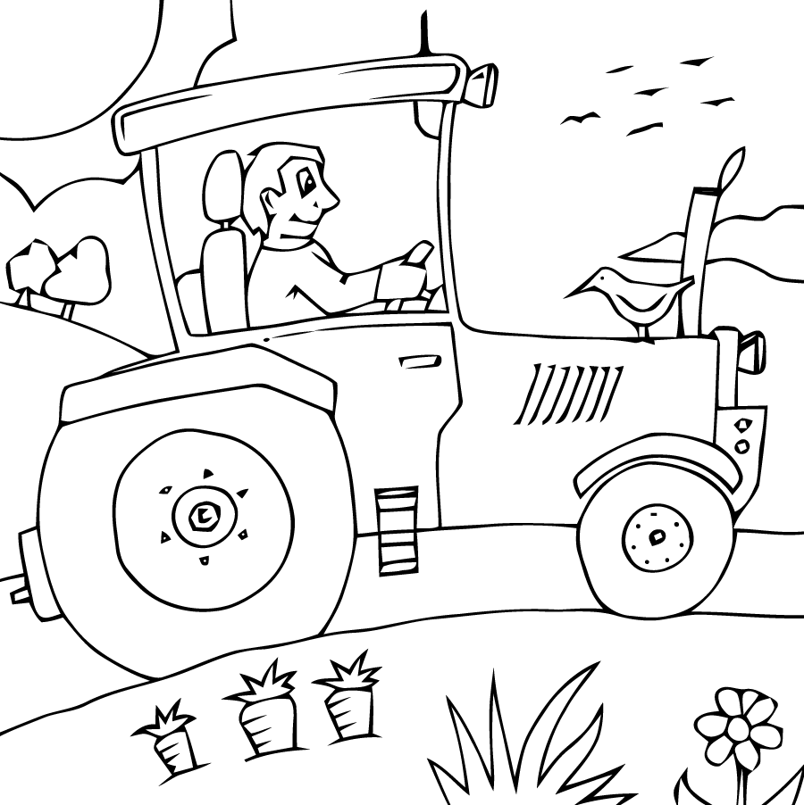 Dessin à colorier: Tracteur (Transport) #141940 - Coloriages à Imprimer Gratuits