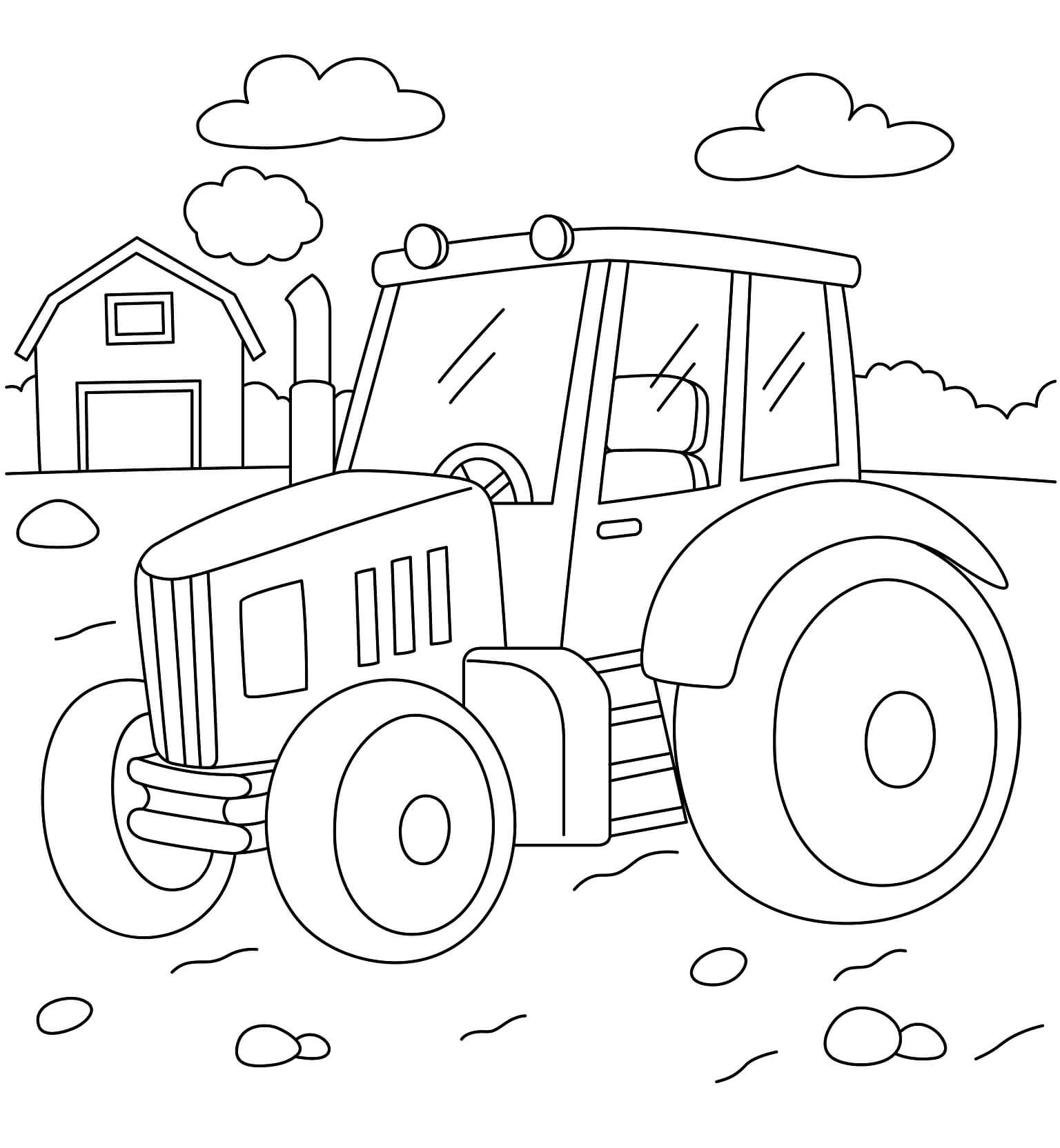 Dessin à colorier: Tracteur (Transport) #172557 - Coloriages à Imprimer Gratuits