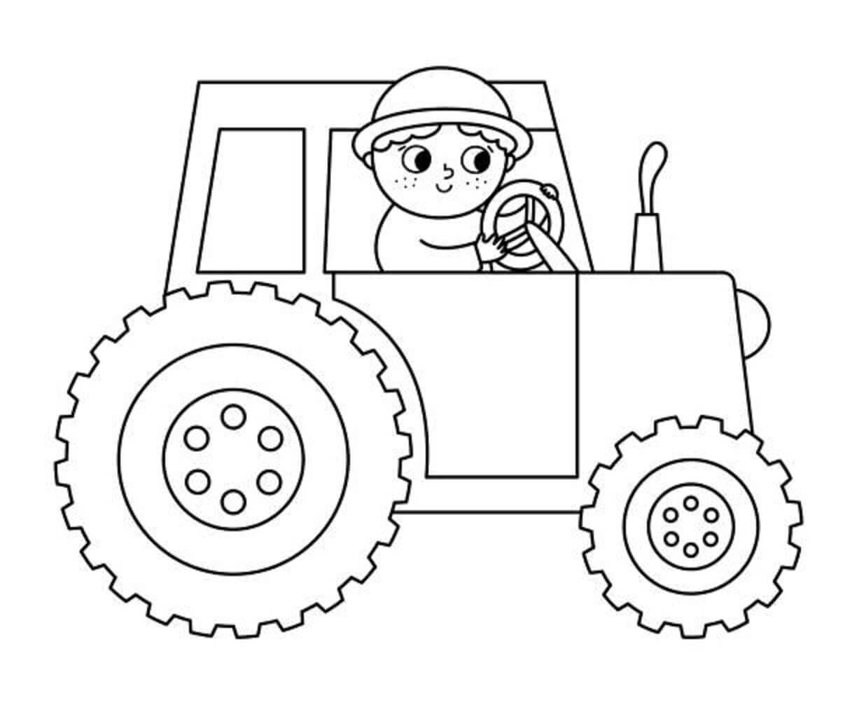 Coloriage gratuit pour enfants et adultes Tracteur #172584, collection Transport