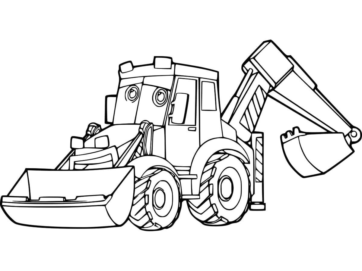 Dessin à colorier: Tractopelle (Transport) #209337 - Coloriages à Imprimer Gratuits