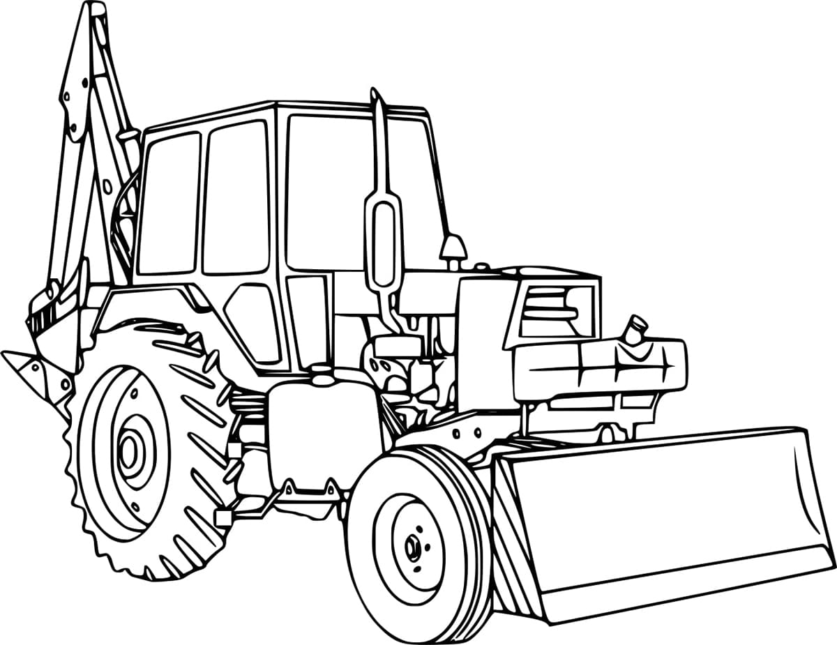 Coloriage gratuit Tractopelle #209338 de la collection Transport à imprimer