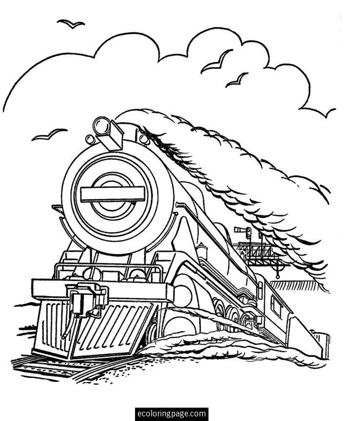 Dessin à colorier: Train / Locomotive (Transport) #135051 - Coloriages à Imprimer Gratuits