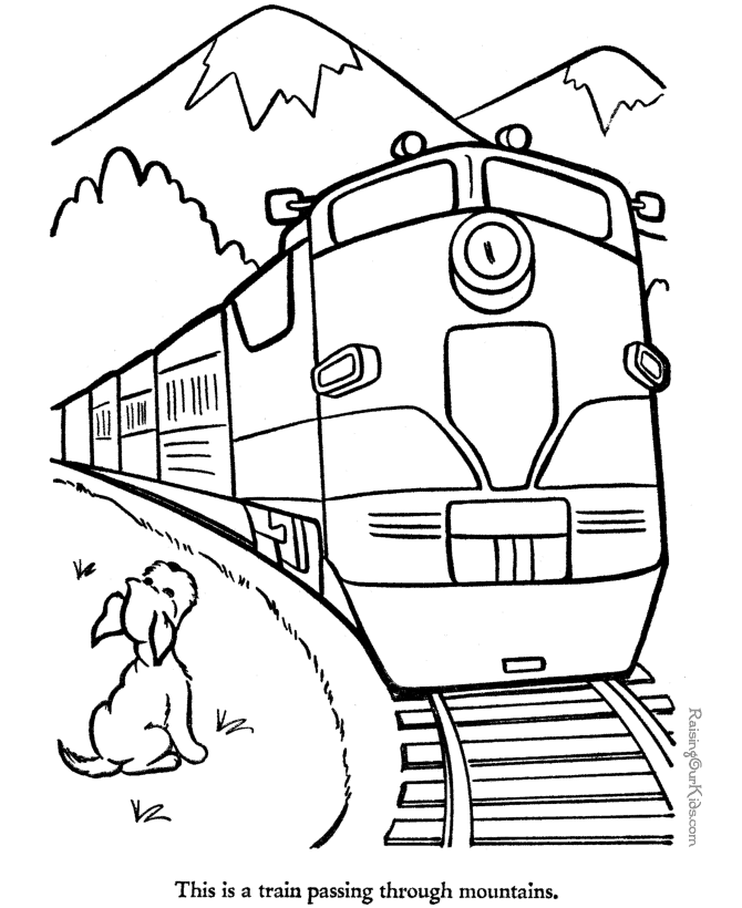 Dessin à colorier: Train / Locomotive (Transport) #135055 - Coloriages à Imprimer Gratuits