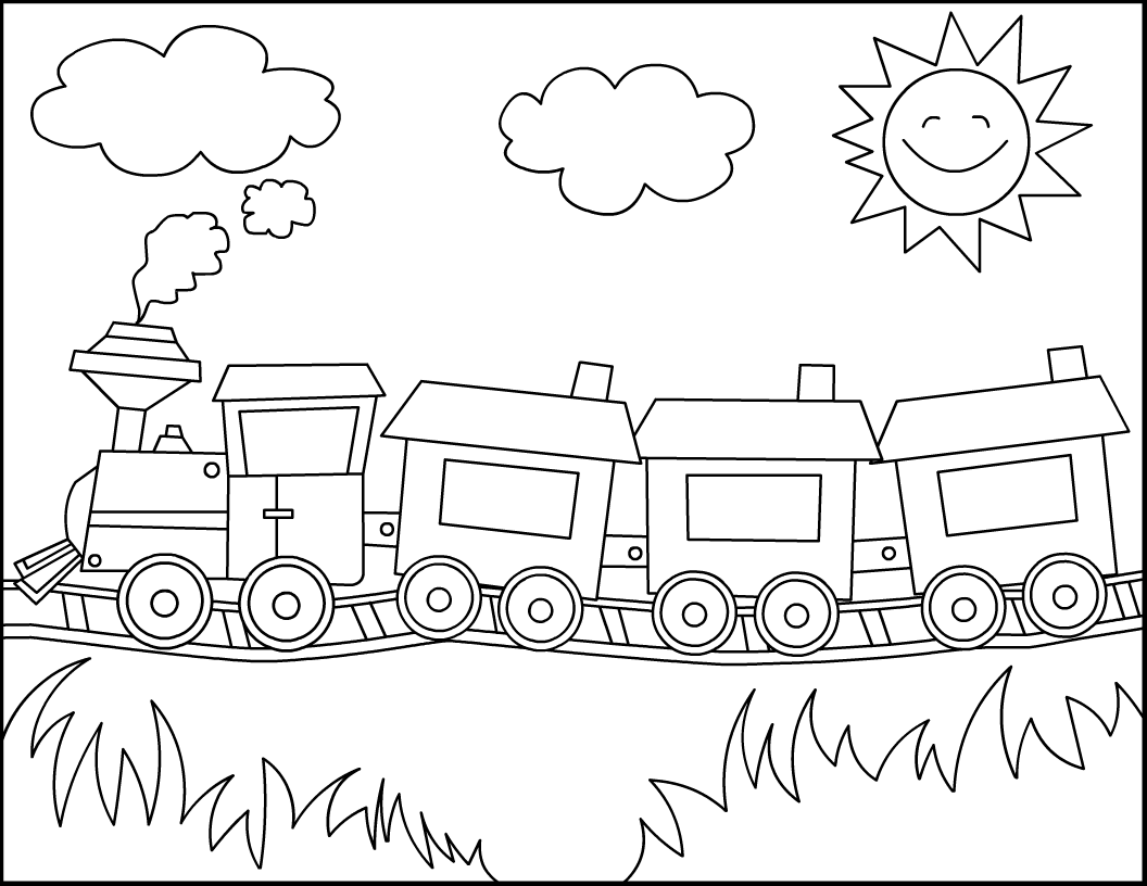 Dessin à colorier: Train / Locomotive (Transport) #135056 - Coloriages à Imprimer Gratuits