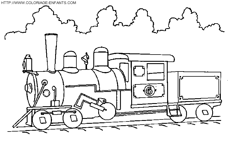 Dessin à colorier: Train / Locomotive (Transport) #135087 - Coloriages à Imprimer Gratuits