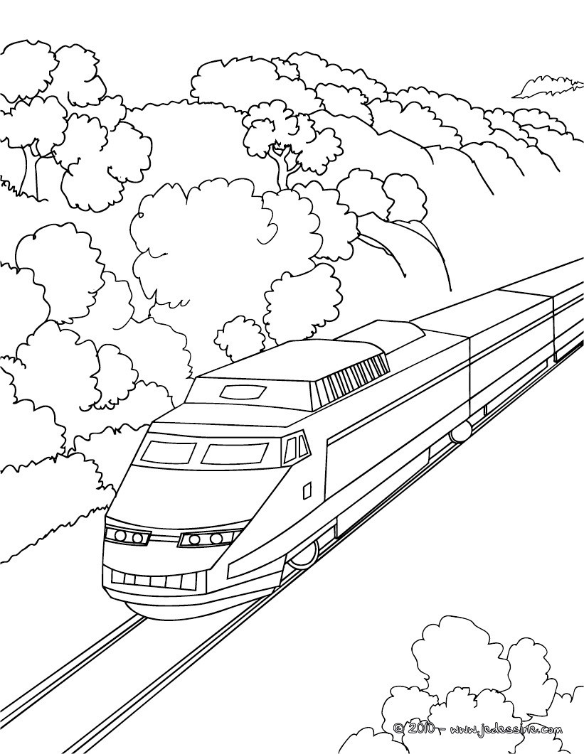 Dessin à colorier: Train / Locomotive (Transport) #135127 - Coloriages à Imprimer Gratuits