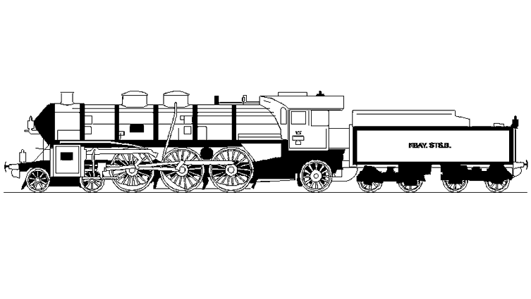 Dessin à colorier: Train / Locomotive (Transport) #135142 - Coloriages à Imprimer Gratuits