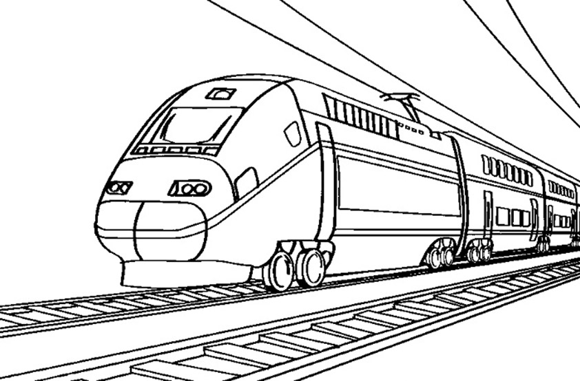 Dessin à colorier: Train / Locomotive (Transport) #135172 - Coloriages à Imprimer Gratuits