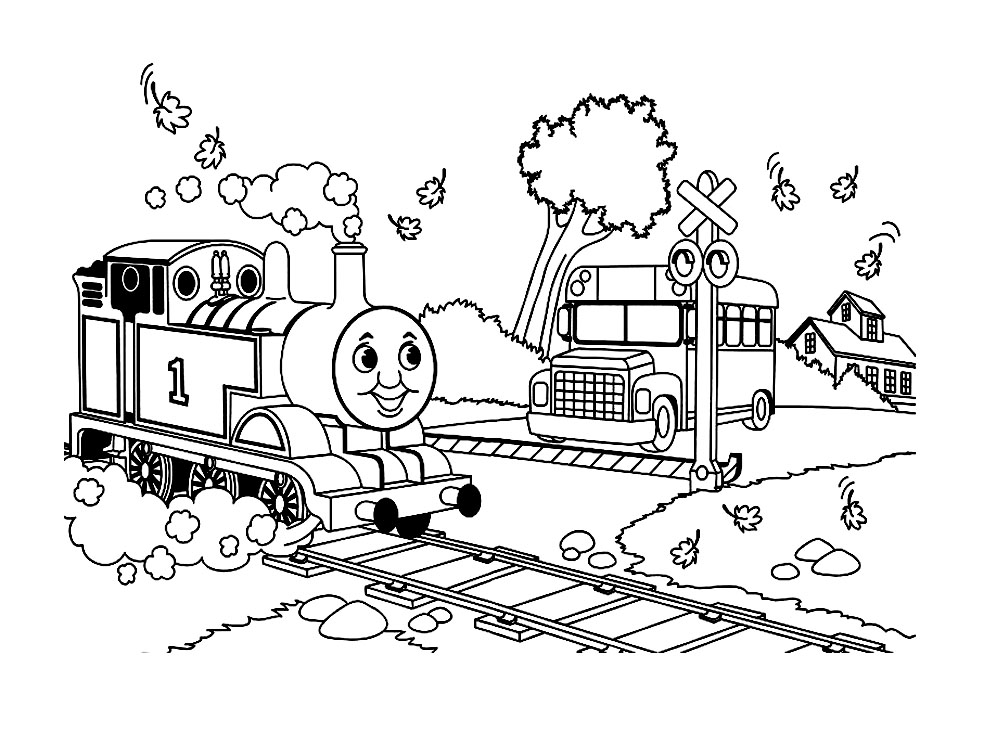 Dessin à colorier: Train / Locomotive (Transport) #135178 - Coloriages à Imprimer Gratuits