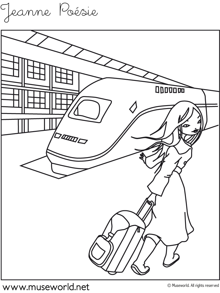 Dessin à colorier: Train / Locomotive (Transport) #135218 - Coloriages à Imprimer Gratuits
