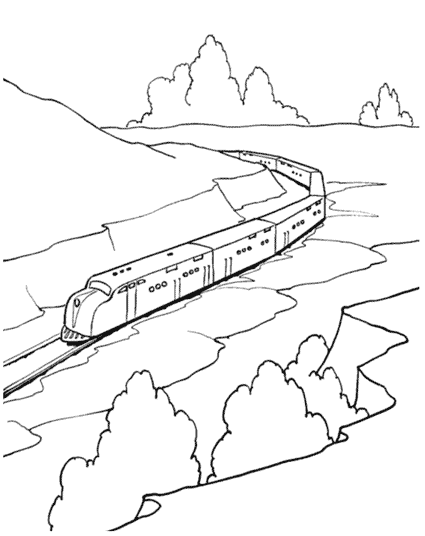 Dessin à colorier: Train / Locomotive (Transport) #135222 - Coloriages à Imprimer Gratuits