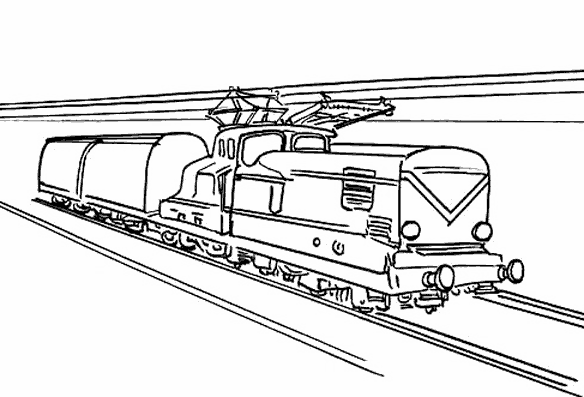 Dessin à colorier: Train / Locomotive (Transport) #135224 - Coloriages à Imprimer Gratuits