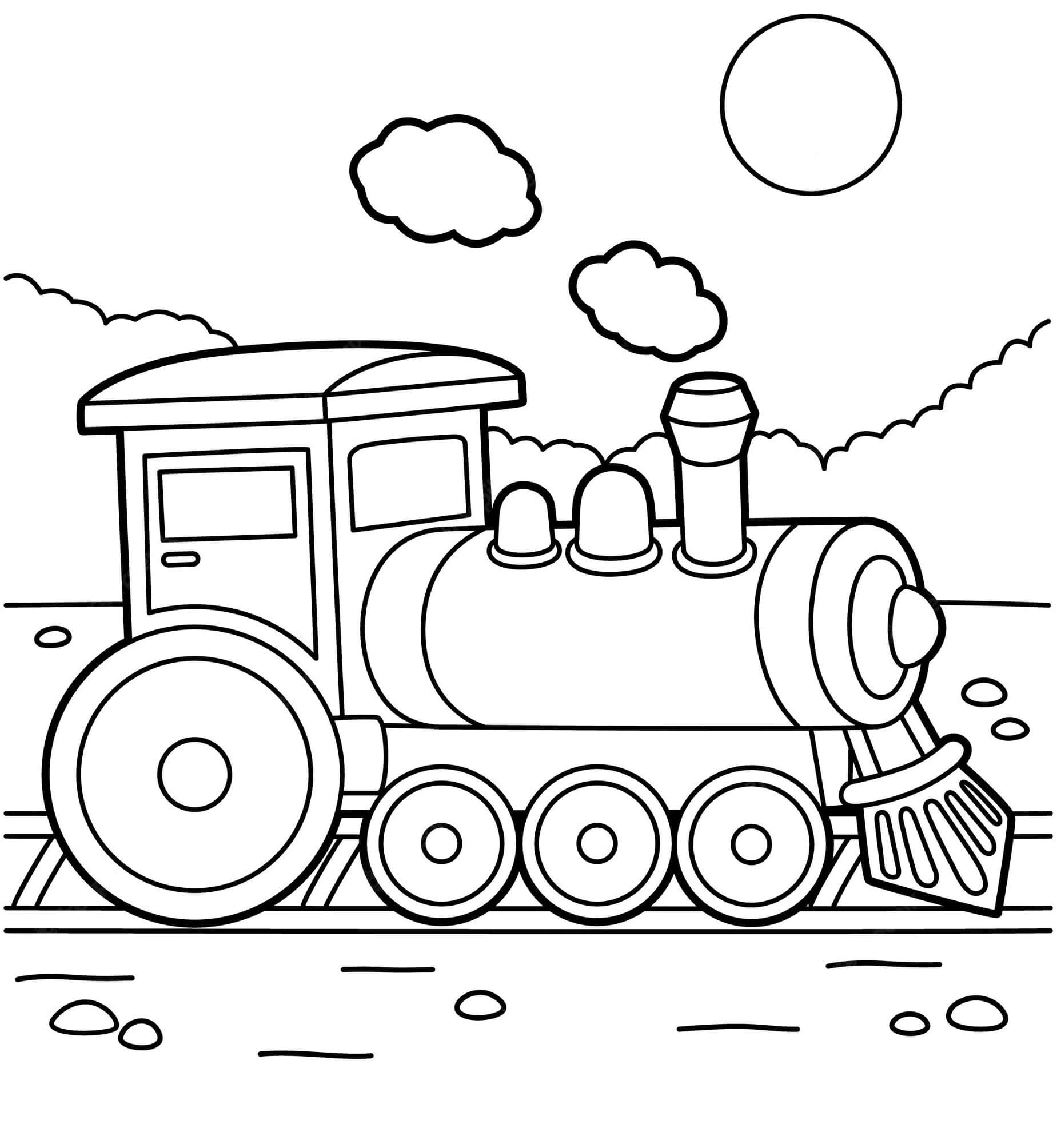Dessin Train / Locomotive #180639 à colorier de la série Transport, gratuit à télécharger et imprimer