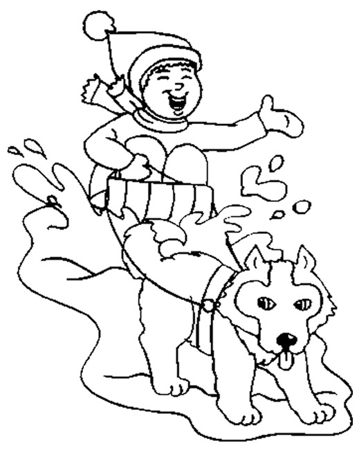 Dessin à colorier: Traineau à chien (Transport) #142877 - Coloriages à Imprimer Gratuits