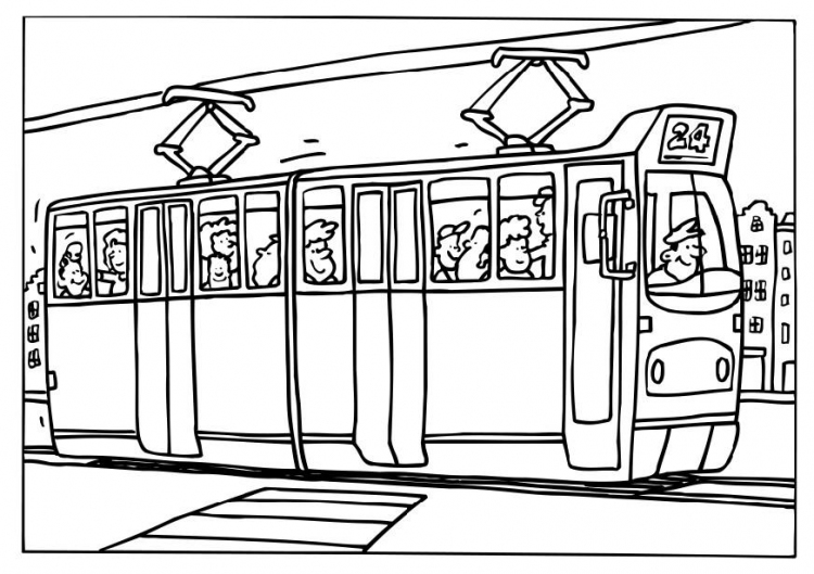 Dessin à colorier: Tramway (Transport) #145407 - Coloriages à Imprimer Gratuits
