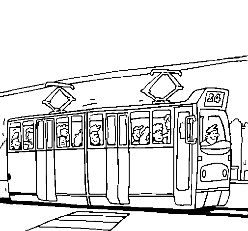 Dessin à colorier: Tramway (Transport) #145413 - Coloriages à Imprimer Gratuits