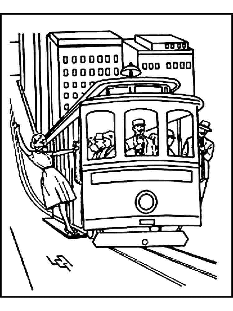 Coloriage gratuit Tramway #210549 de la collection Transport à imprimer