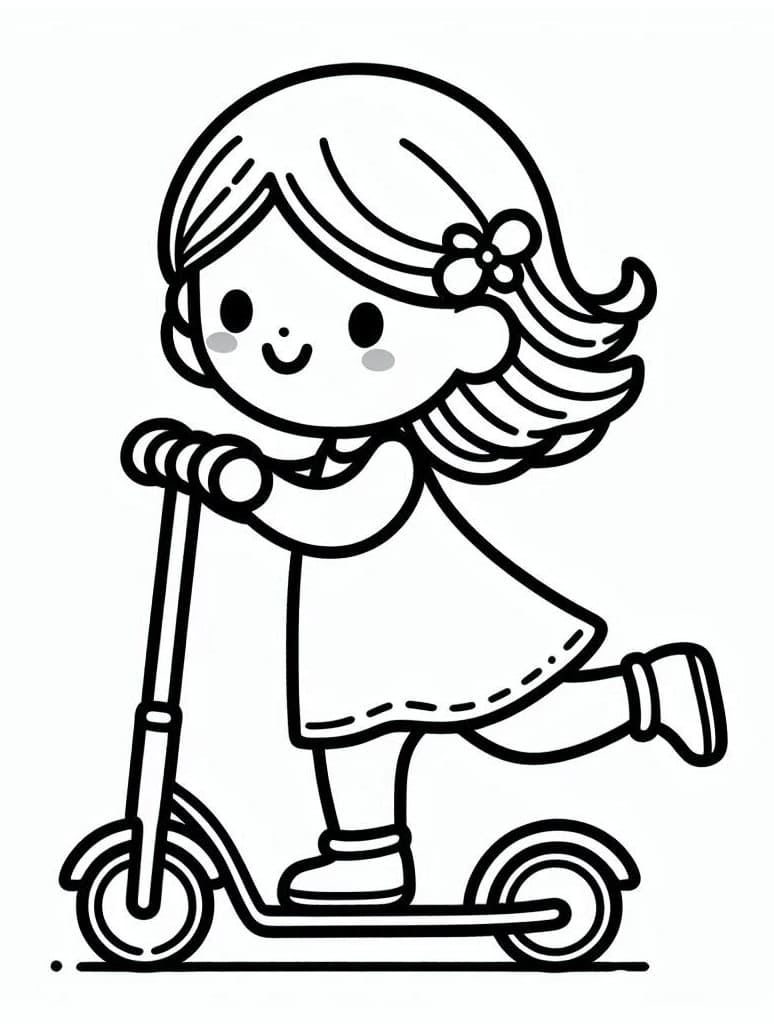 Coloriage gratuit Trottinette #215221 de la collection Transport à imprimer