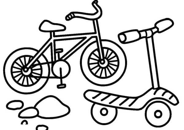 Coloriage gratuit Trottinette #215252 de la collection Transport à imprimer