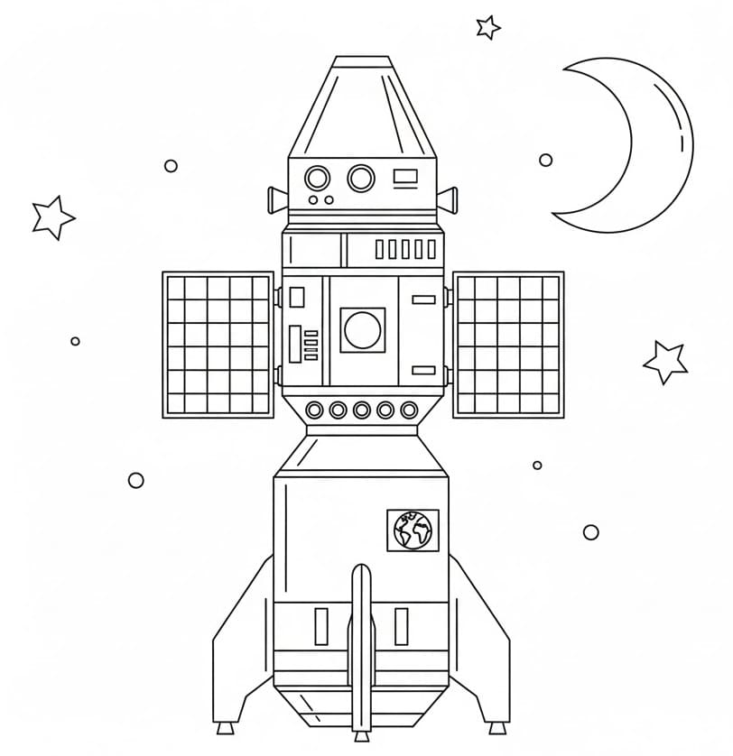 Dessin Vaisseau Spatial #221806 à colorier de la série Transport, gratuit à télécharger et imprimer