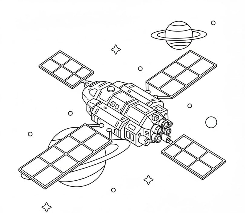 Coloriage gratuit Vaisseau Spatial #221807 de la collection Transport à imprimer