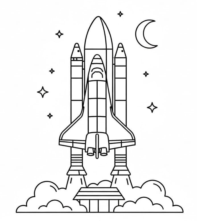 Coloriage gratuit Vaisseau Spatial #221808 de la collection Transport à imprimer