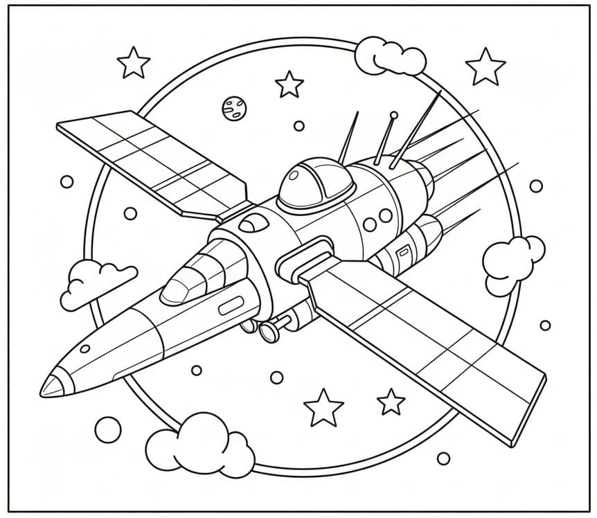Coloriage gratuit Vaisseau Spatial #221812 de la collection Transport à imprimer