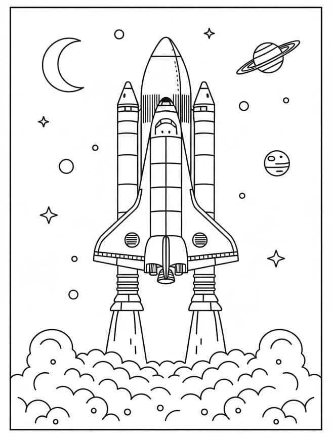 Coloriage gratuit Vaisseau Spatial #221816 de la collection Transport à imprimer
