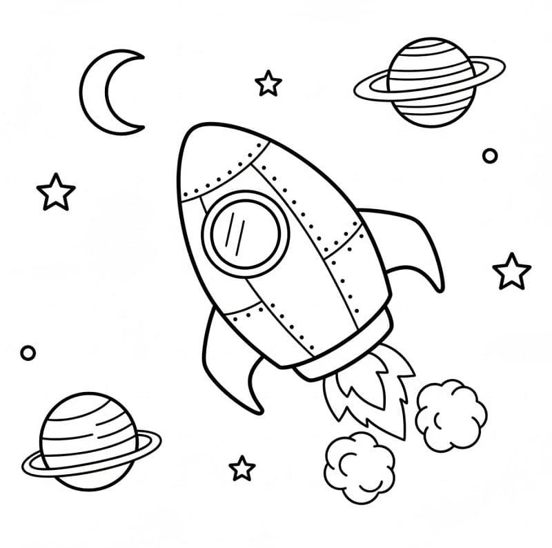 Coloriage gratuit Vaisseau Spatial #221819 de la collection Transport à imprimer