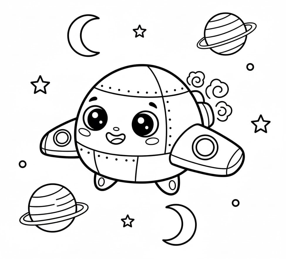 Coloriage gratuit Vaisseau Spatial #221820 de la collection Transport à imprimer