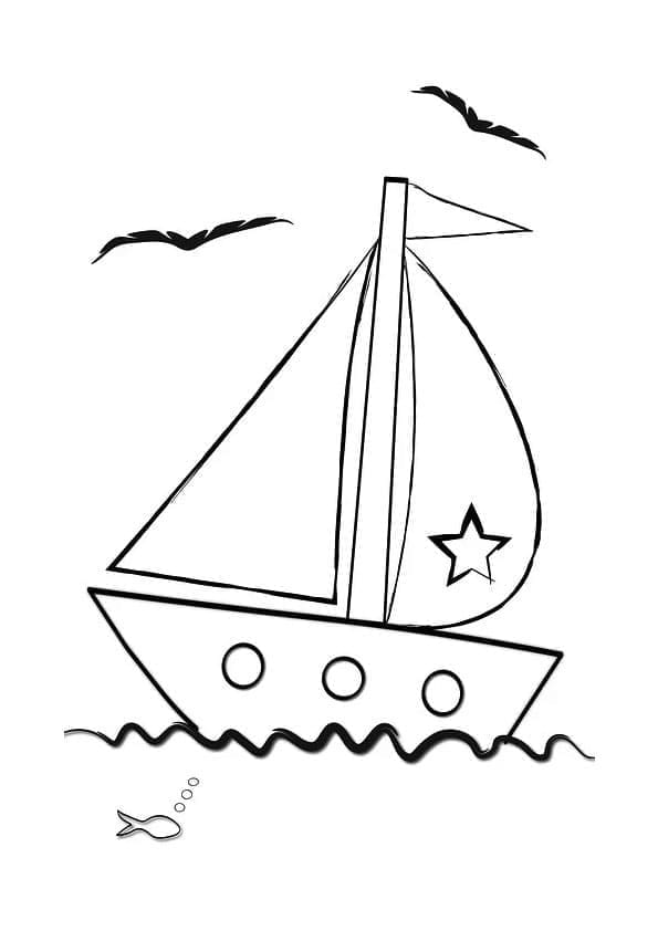 Coloriage gratuit pour enfants et adultes Voilier #205085, collection Transport