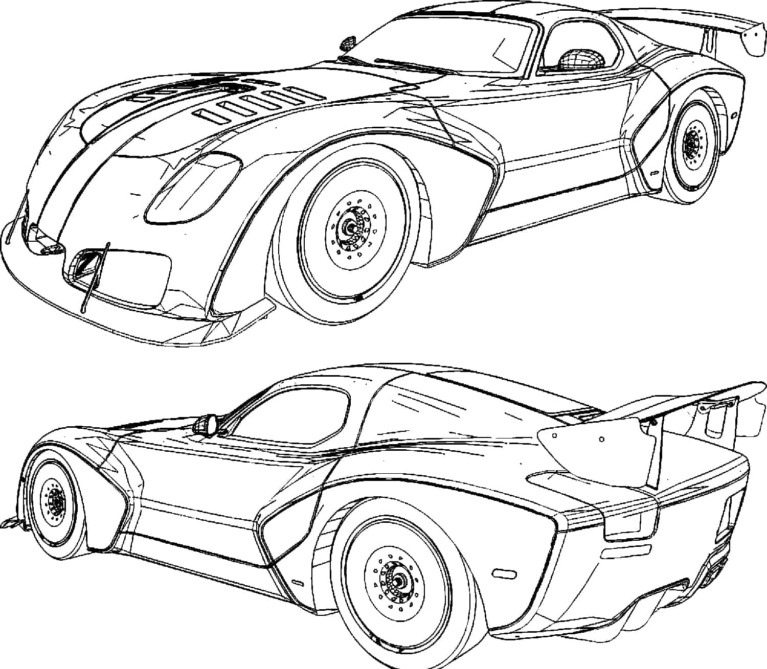 Illustration au trait Voiture de course #215255 de la collection Transport à colorier gratuitement