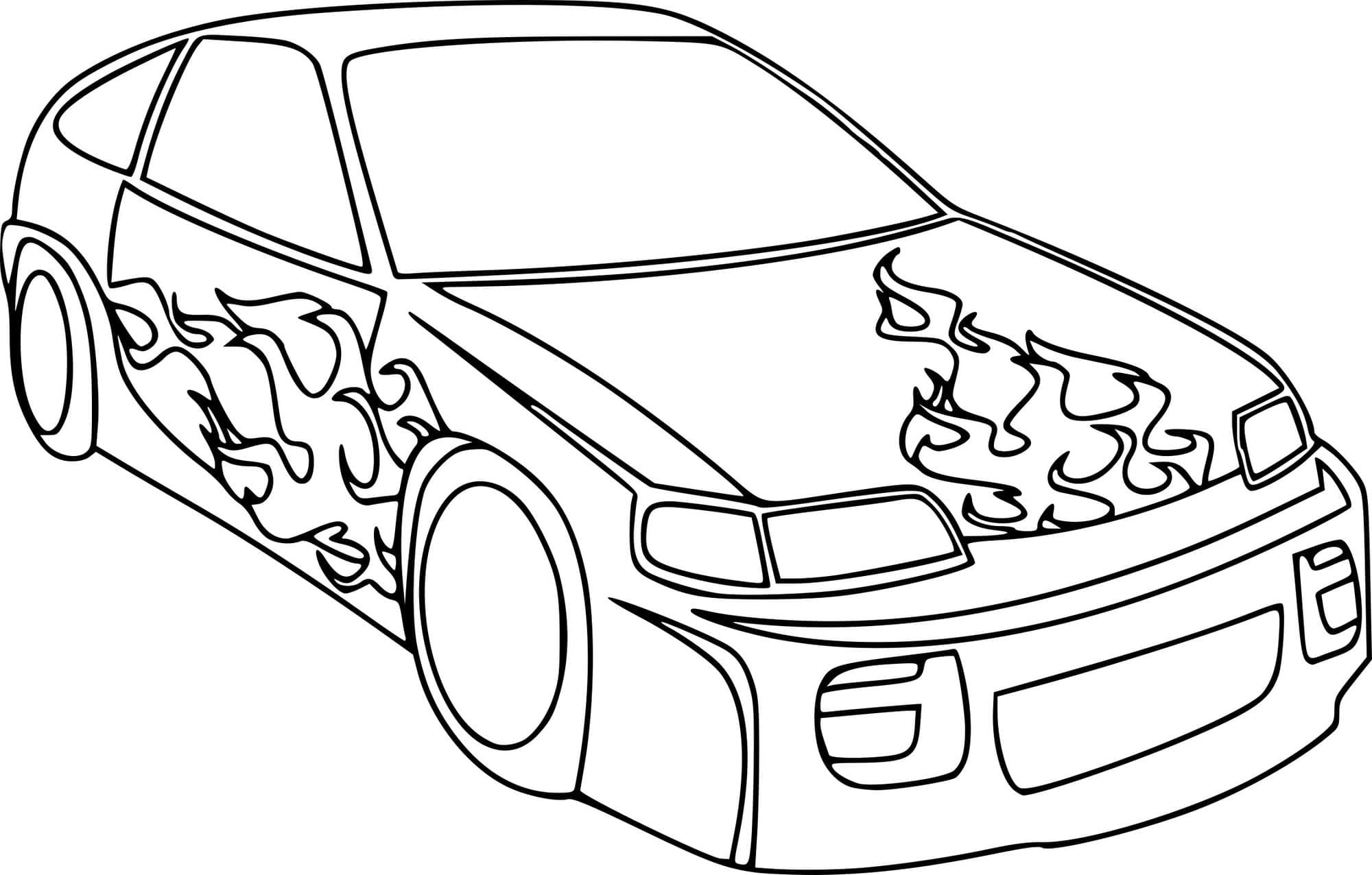 Coloriage imprimable Voiture de course #215256 de la collection Transport à colorier aux crayons