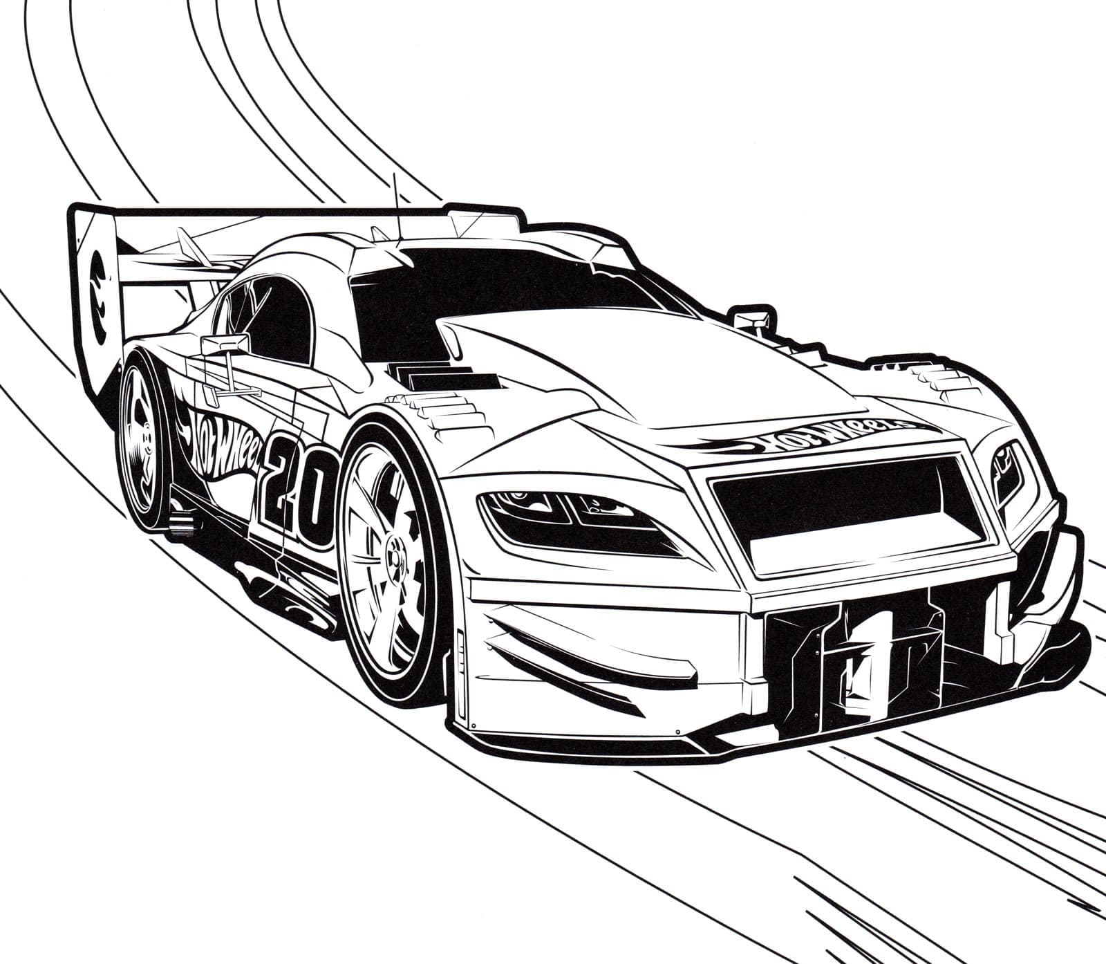 Coloriage gratuit Voiture de course #215263 de la collection Transport à imprimer