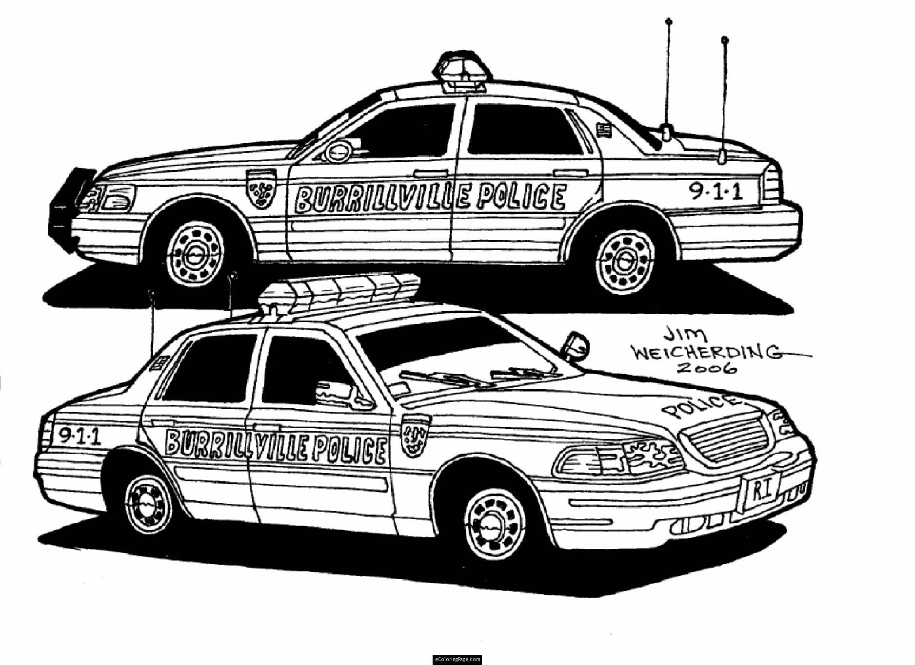 Coloriages Voiture de police (Transport) - Album de coloriages