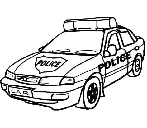 Dessin Voiture de police #198551 à colorier de la série Transport, gratuit à télécharger et imprimer