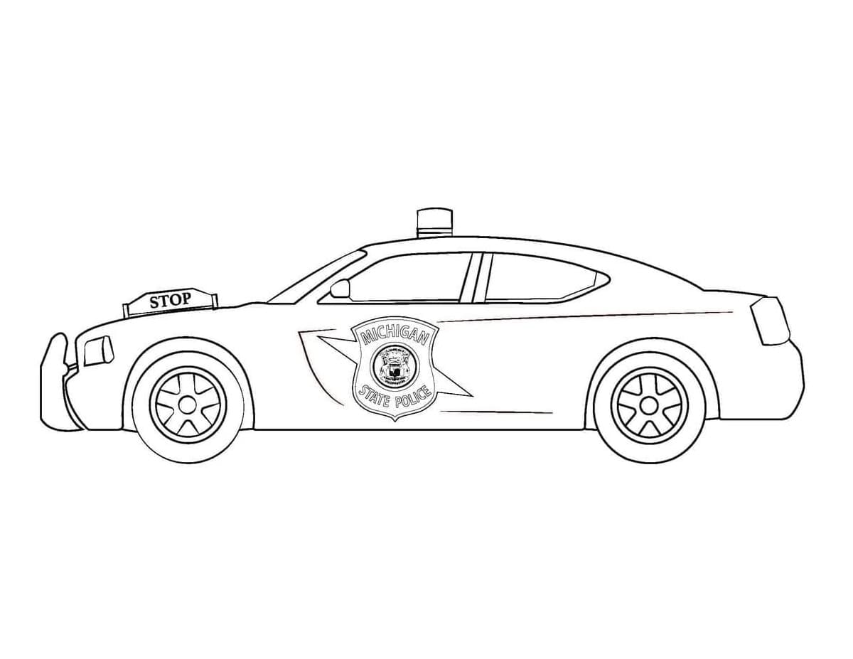 Coloriage à imprimer Voiture de police #198554 de la série Transport, gratuit pour enfants et adultes