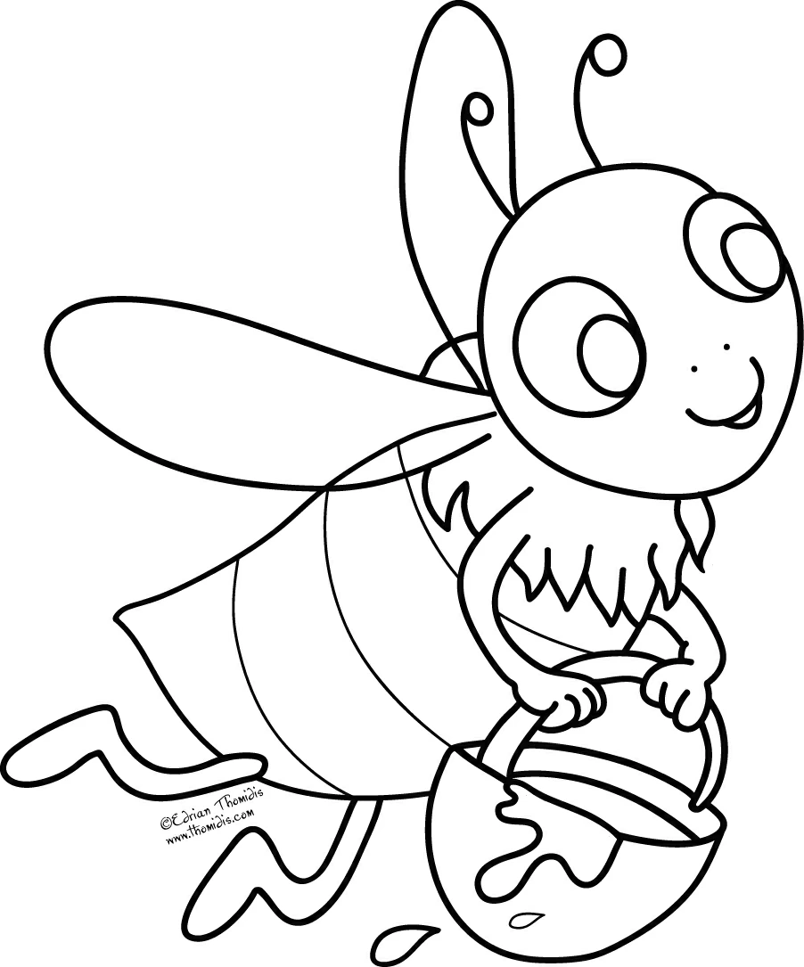 Free printable Bee coloring page #147 from Animals collection