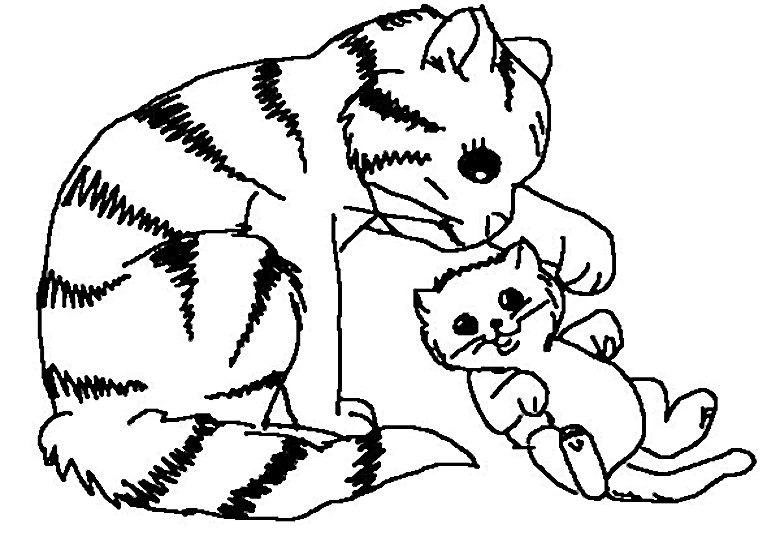 Free printable Cat coloring page #1799 from Animals collection