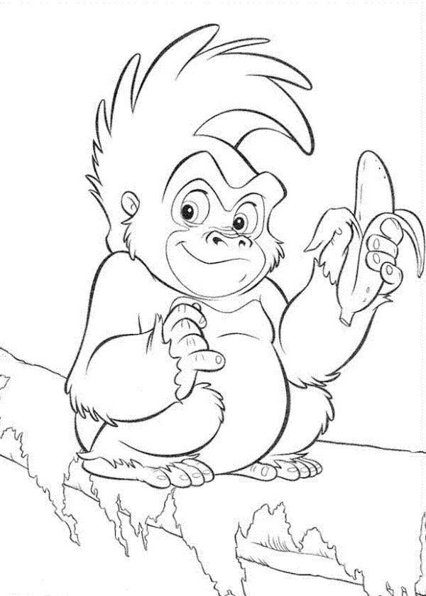 Free printable Gorilla coloring page #7478 from Animals collection