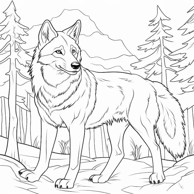 Free printable Wolf coloring page #215497 from Animals collection