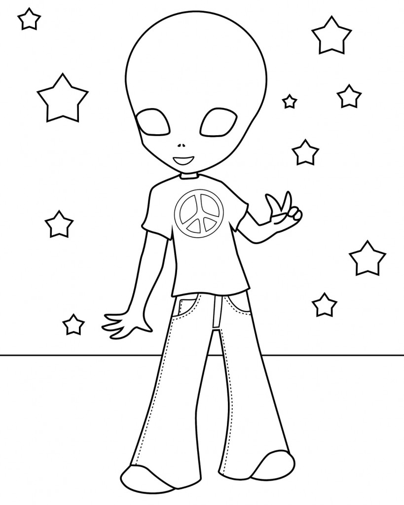 Free printable Alien coloring page #94653 from Characters collection