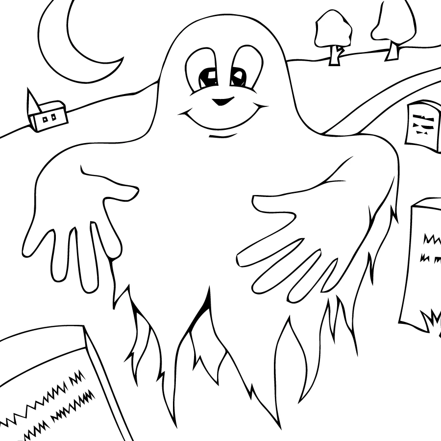 Free printable Ghost coloring page #95592 from Characters collection