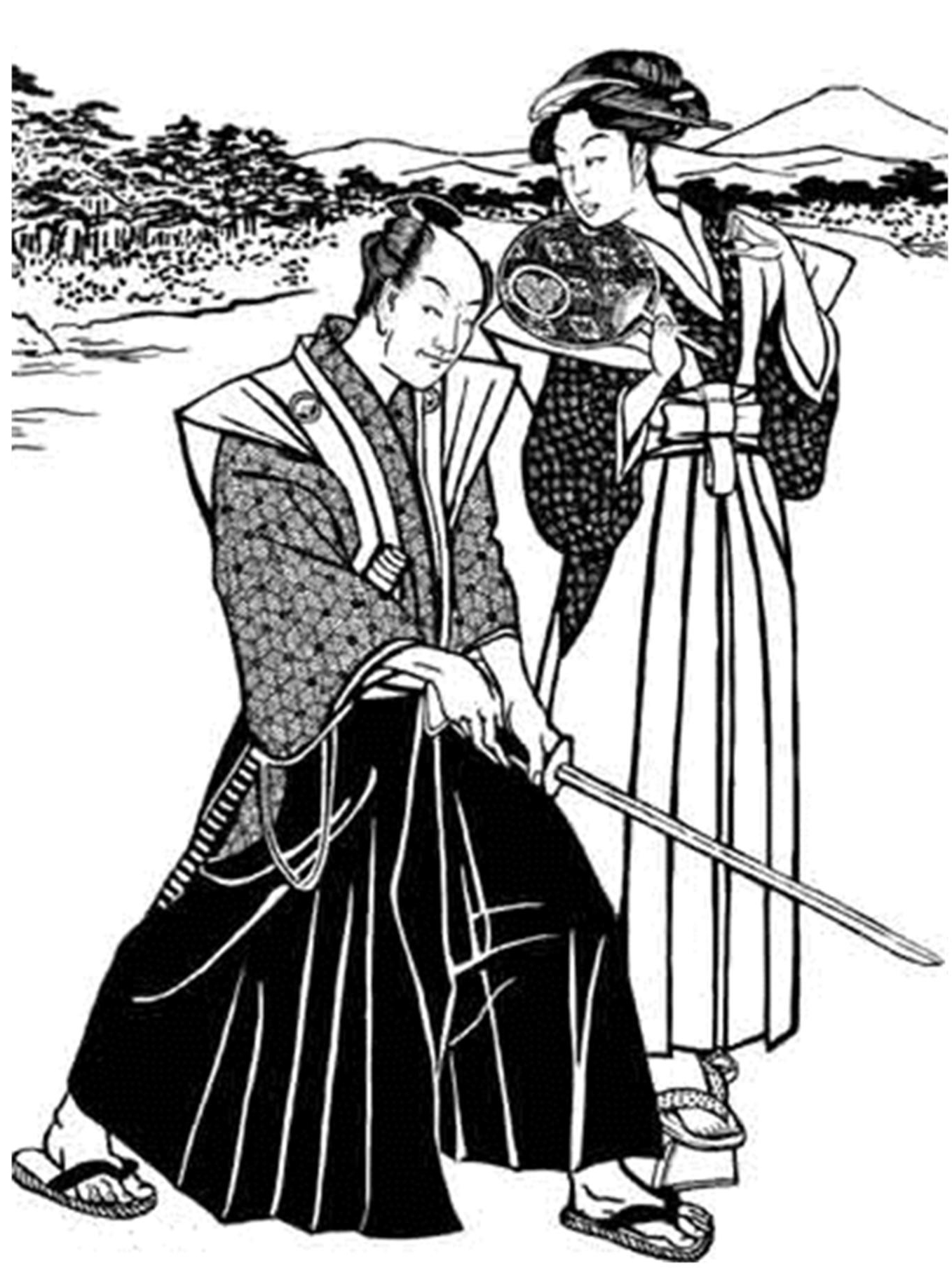 Free printable Samurai coloring page #107387 from Characters collection