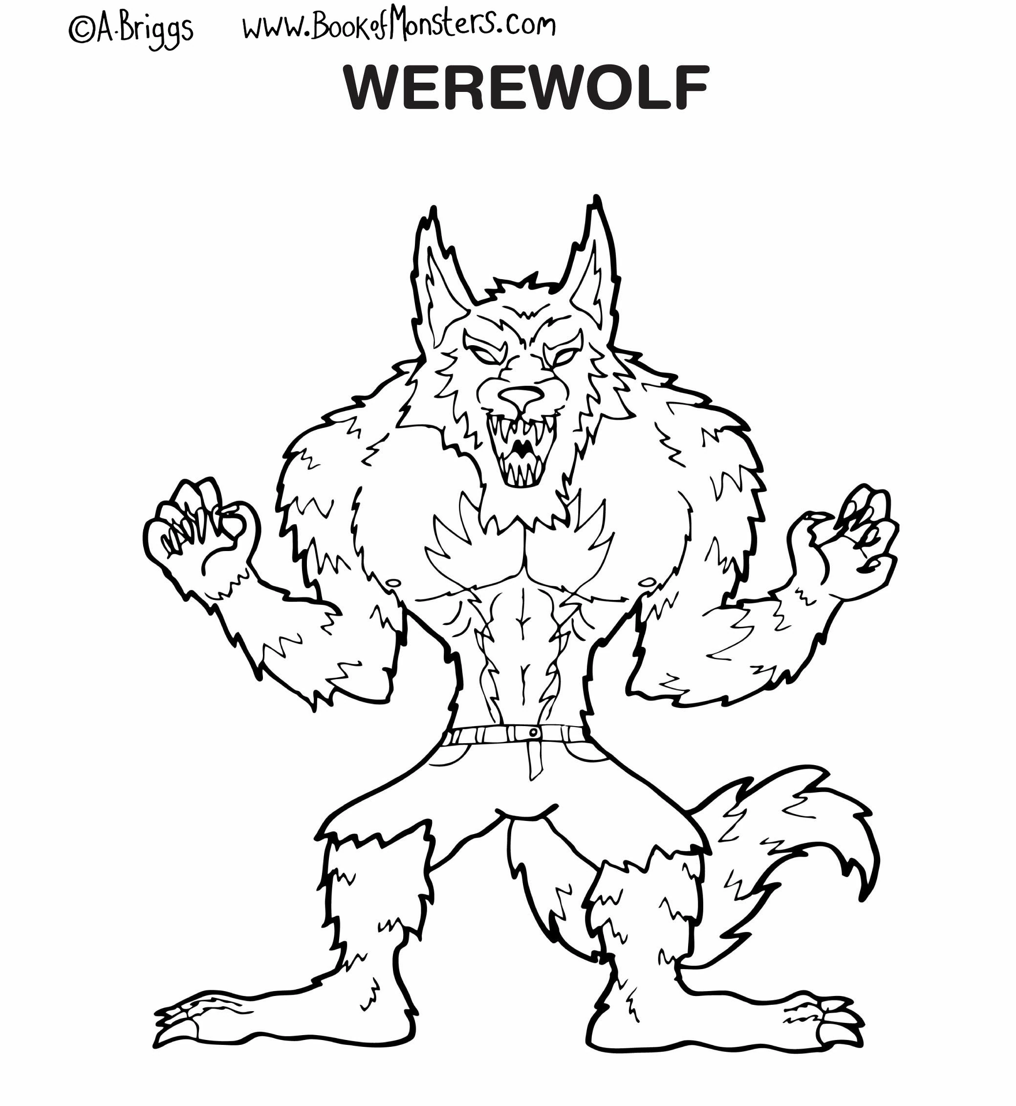 Free printable Werewolf coloring page #100007 from Characters collection