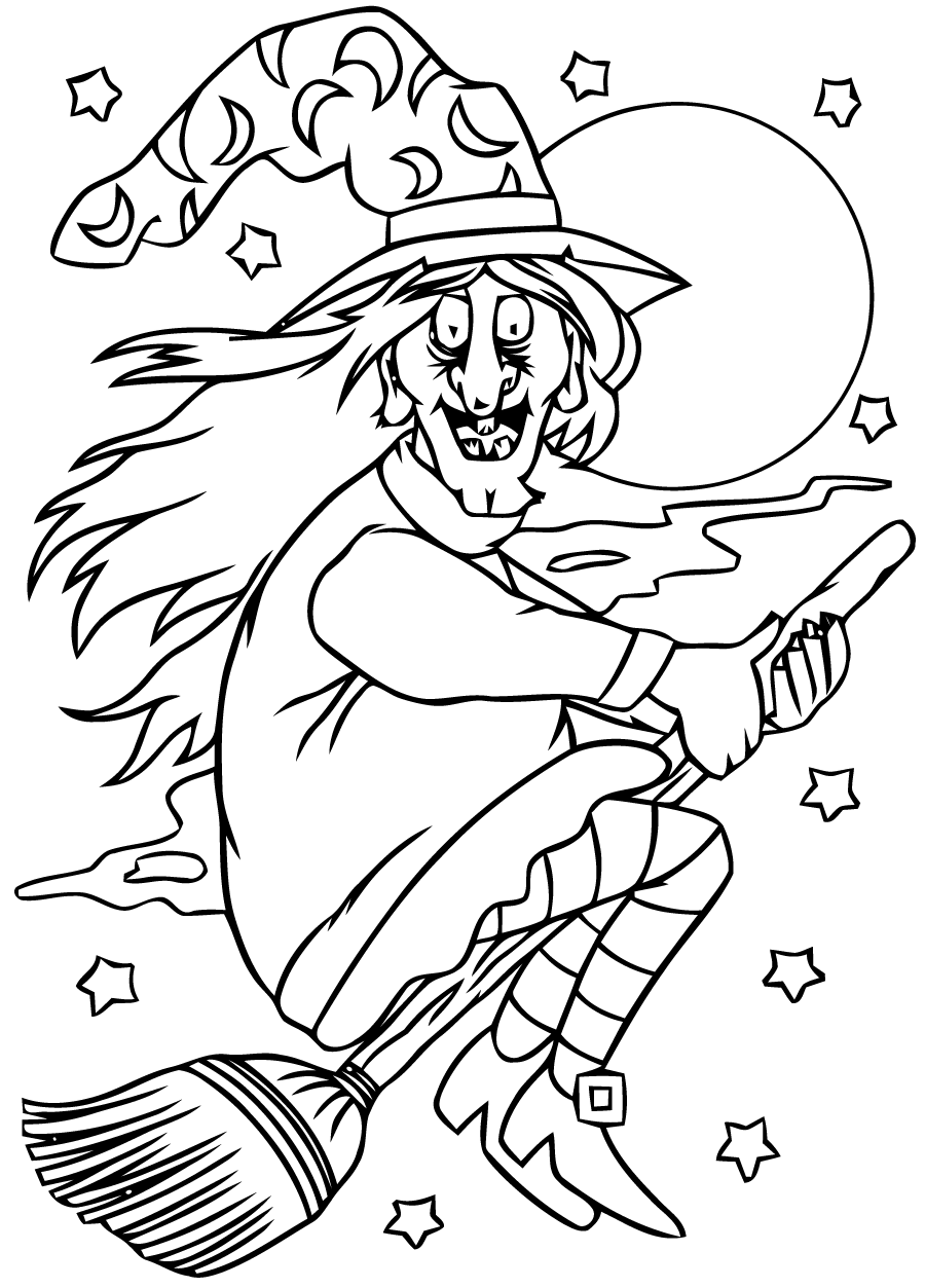 Free printable Witch coloring page #108263 from Characters collection