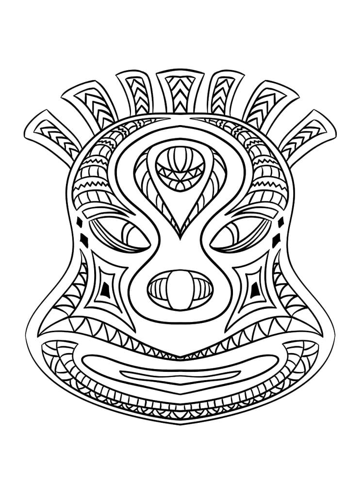 Free printable African Mask coloring page #219156 from Objects collection